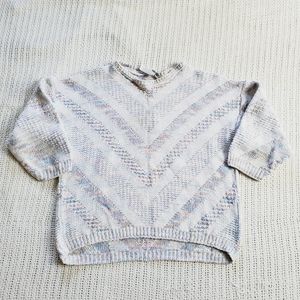 VTG Across America Knit Maven 80s Sweater 3/4 Sleeve Cotton Pastel Womens Medium